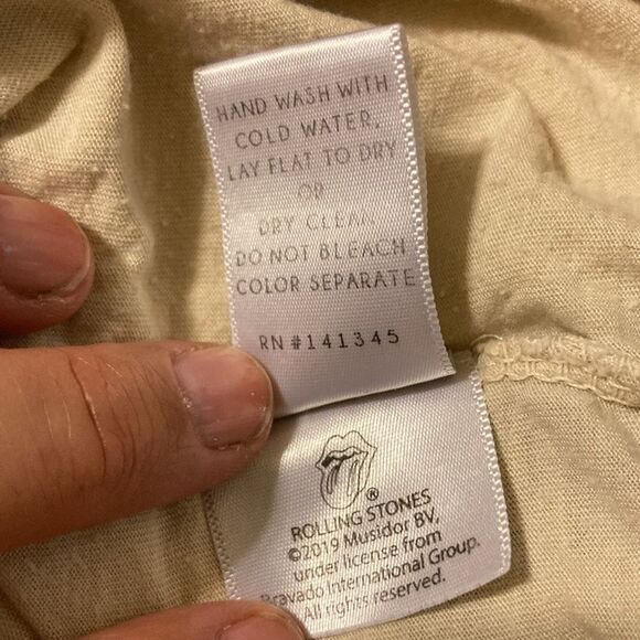 FREE PEOPLE Day Dreamer Rolling Stones Flocked Leopard Tongue Tee Womens Medium - Picture 9 of 11